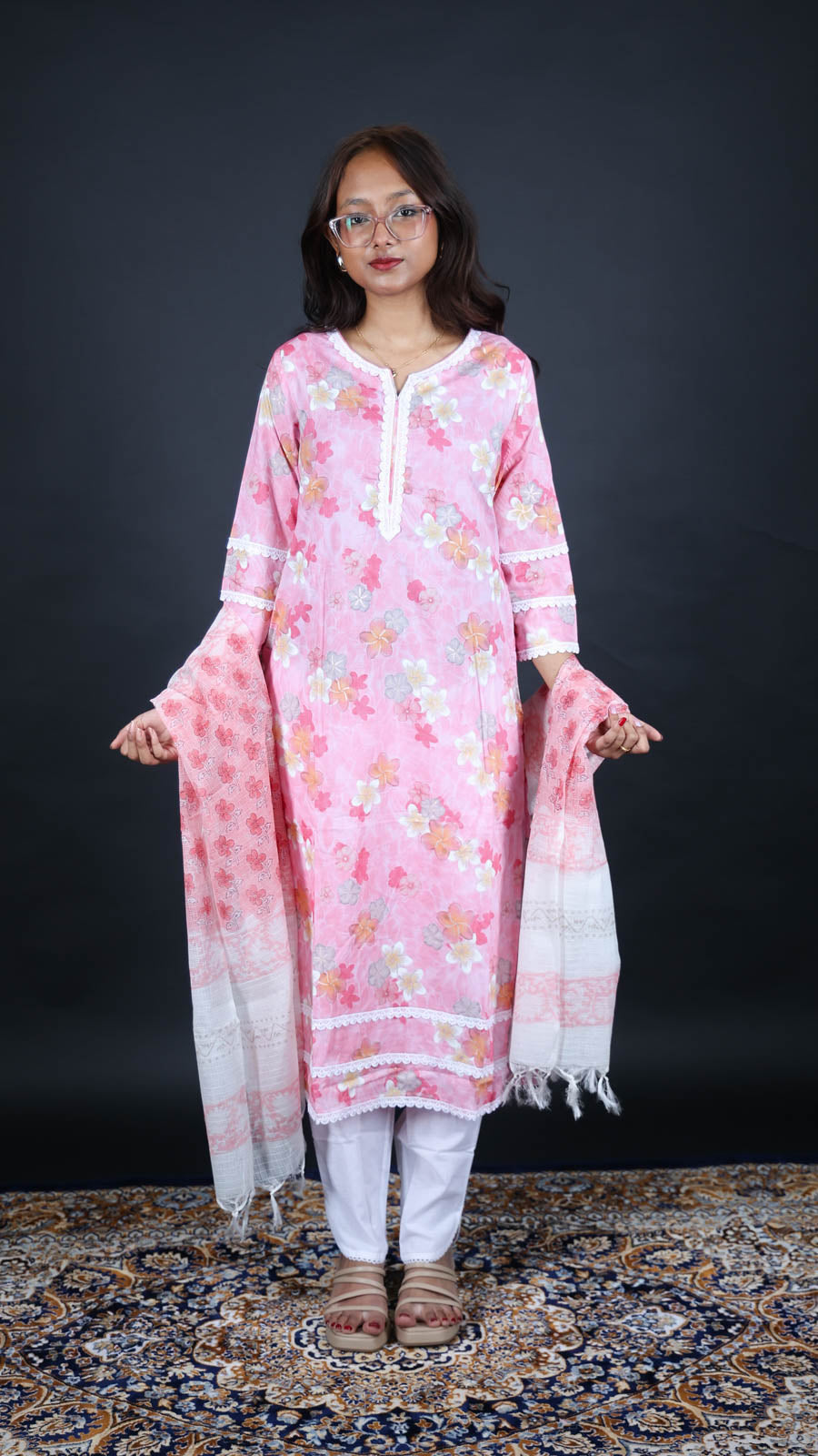 Gulab Aura 3-Piece Kurti Set