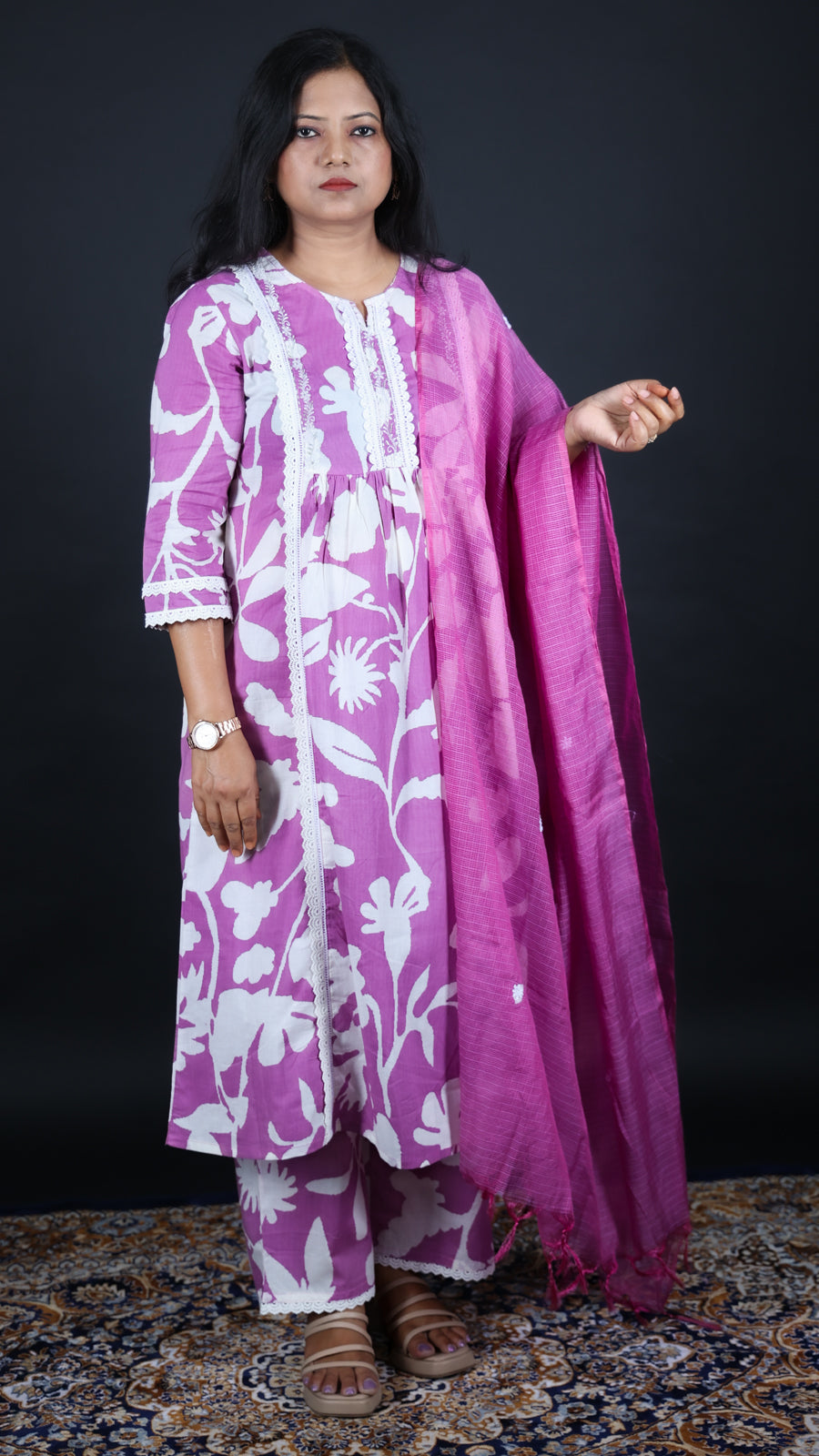 Gulab-e-Jamun 3-Piece Kurti Set