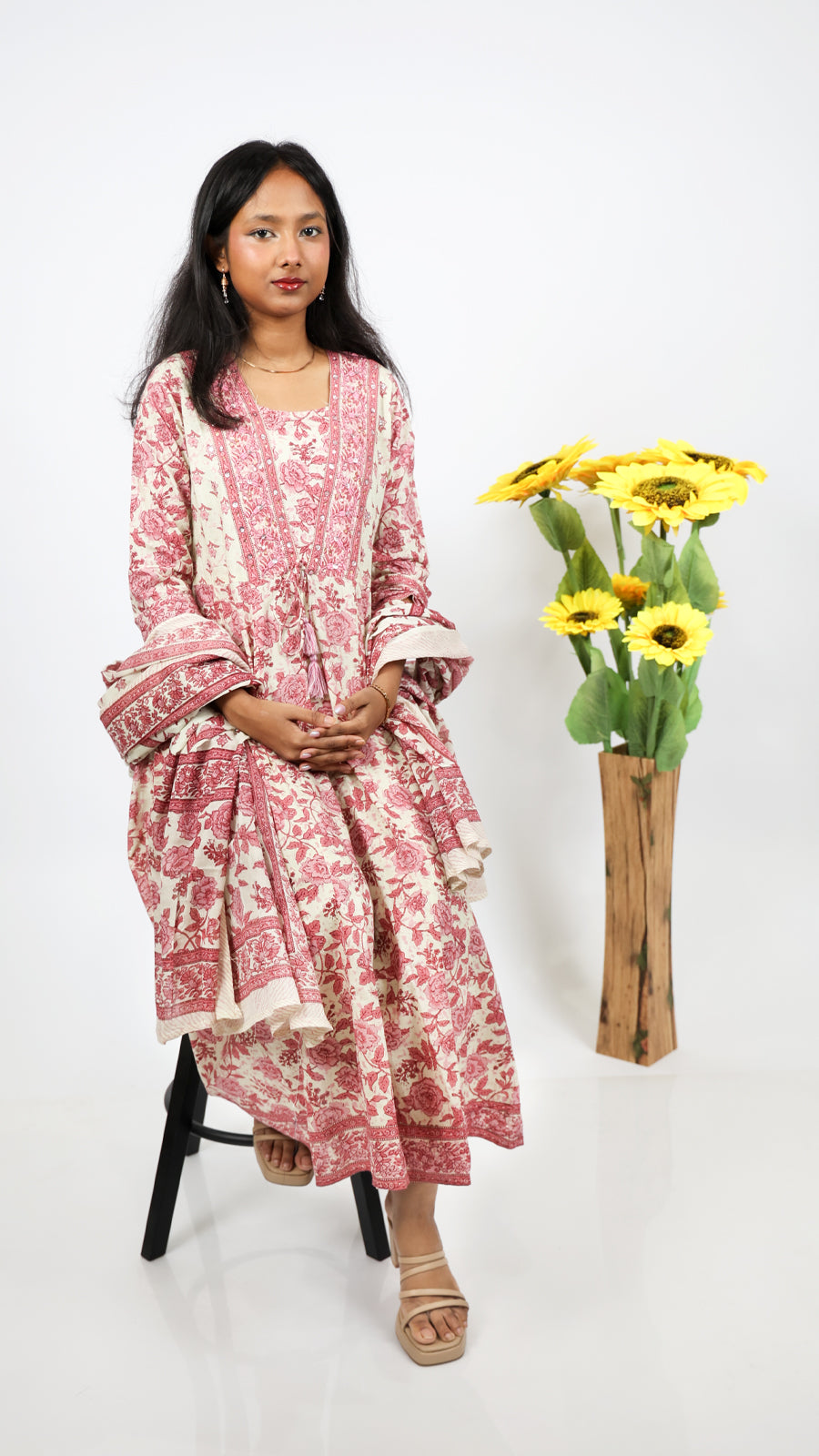 Champa Gulabi 3-Piece Kurti Set