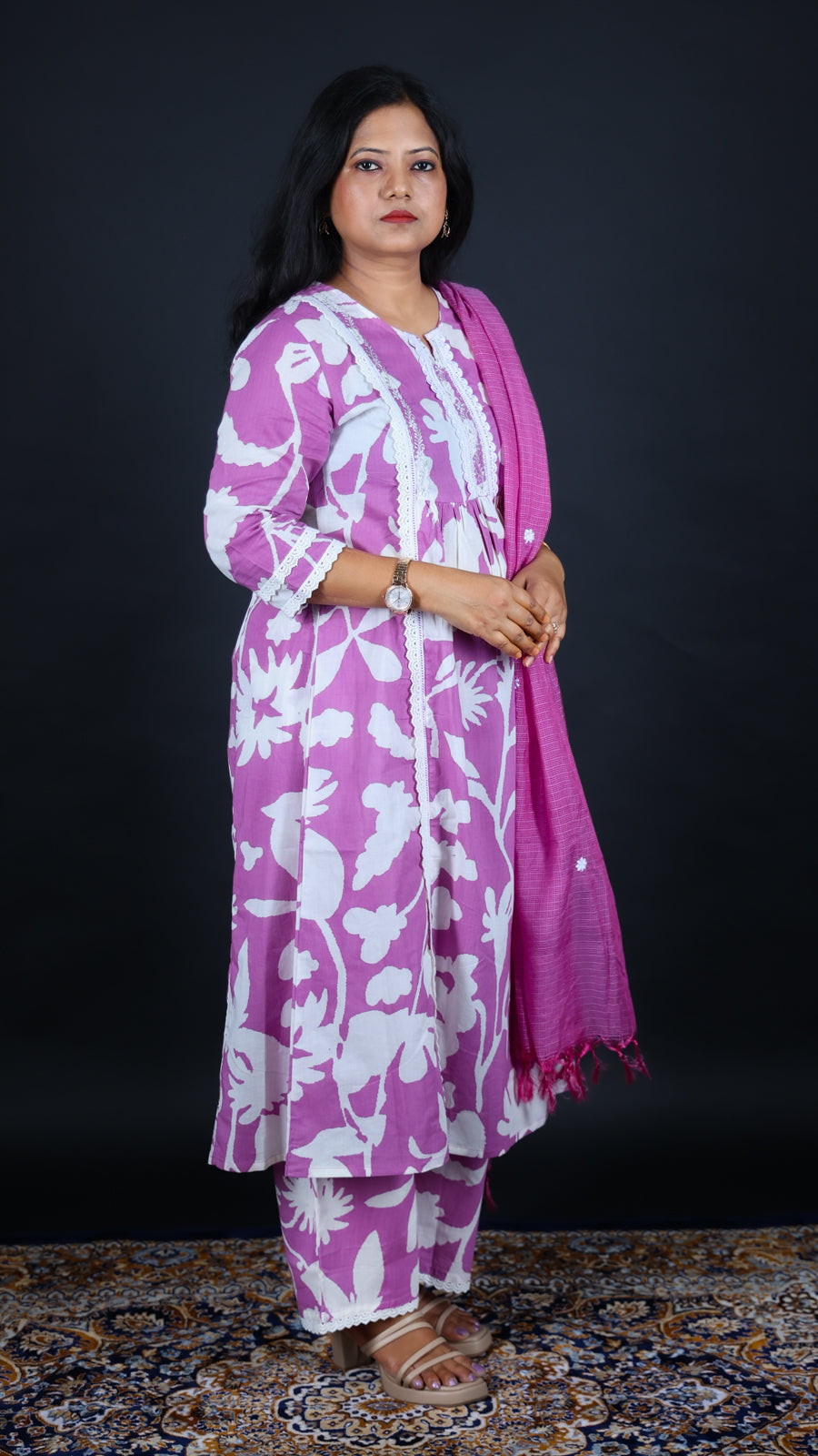 Gulab-e-Jamun 3-Piece Kurti Set