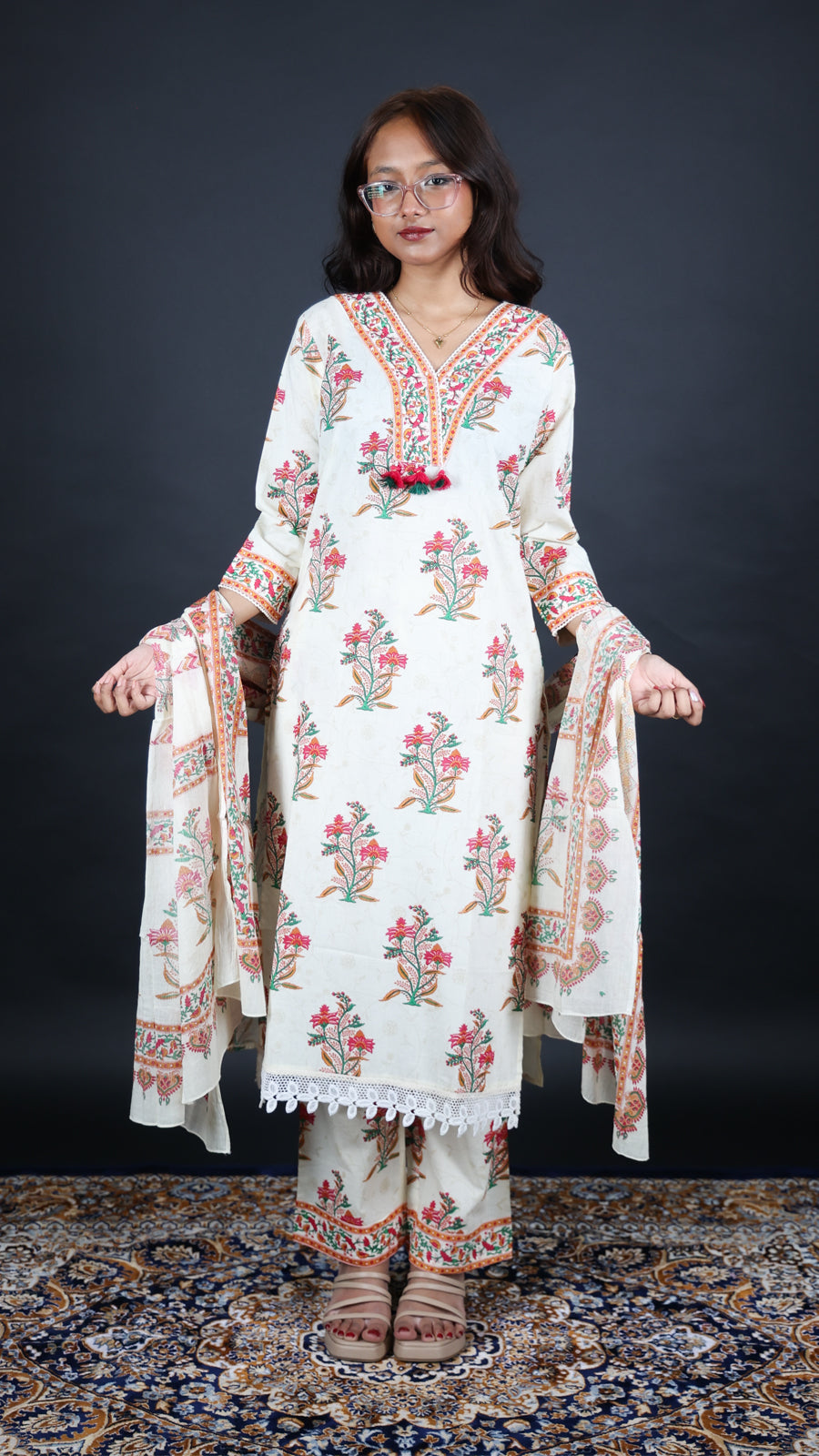 Moti Mala 3- Piece Kurti Set
