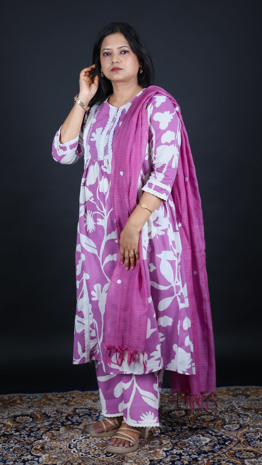 Gulab-e-Jamun 3-Piece Kurti Set