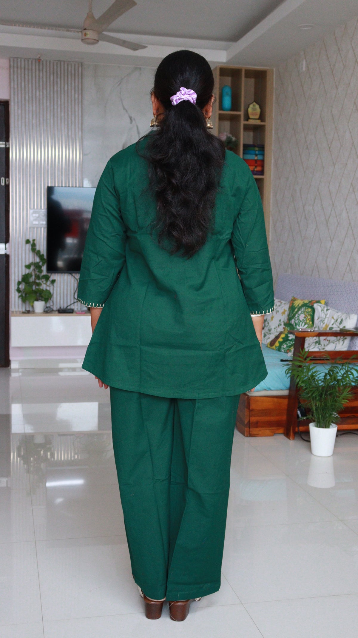 Aarini Short Co-ord Kurti Set- Green