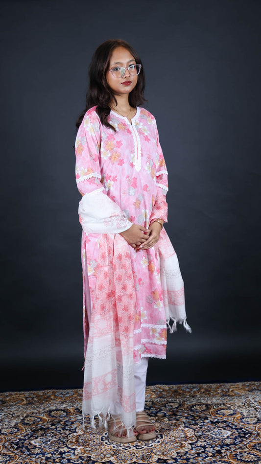 Gulab Aura 3-Piece Kurti Set