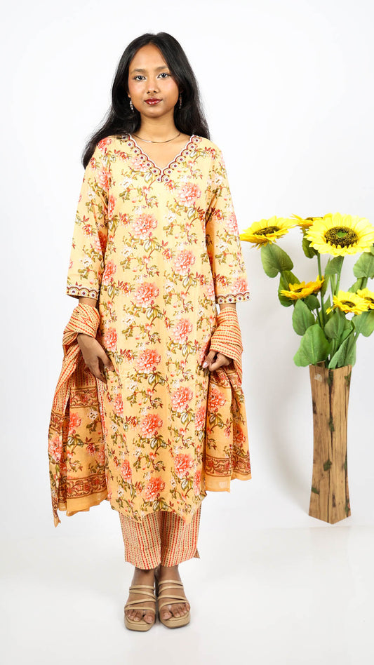 Basanti 3-Piece Kurti Set