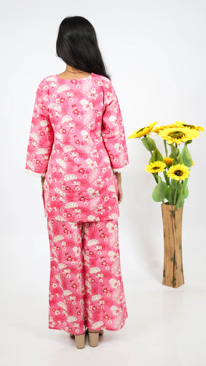 Gulbadan Short Co-ord Kurti Set