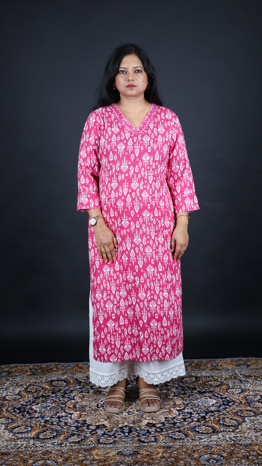 Fuchsia Phool Kurti