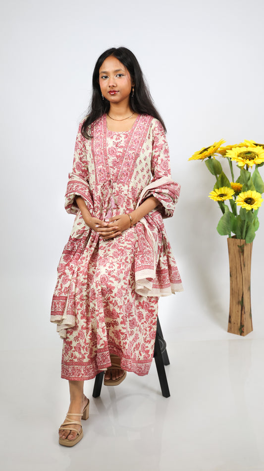 Champa Gulabi 3-Piece Kurti Set
