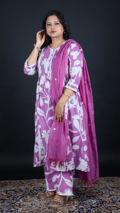 Gulab-e-Jamun 3-Piece Kurti Set