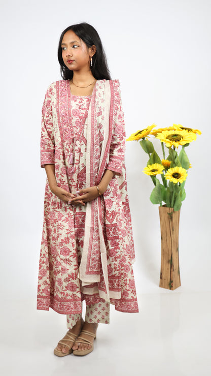 Champa Gulabi 3-Piece Kurti Set