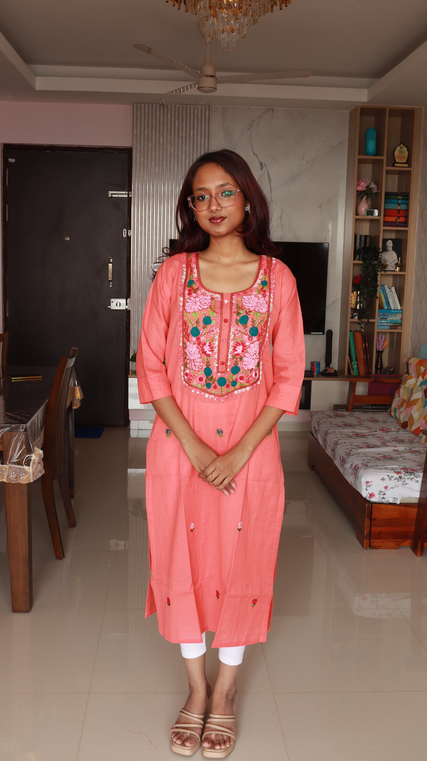 Ruhi Peach Kurti