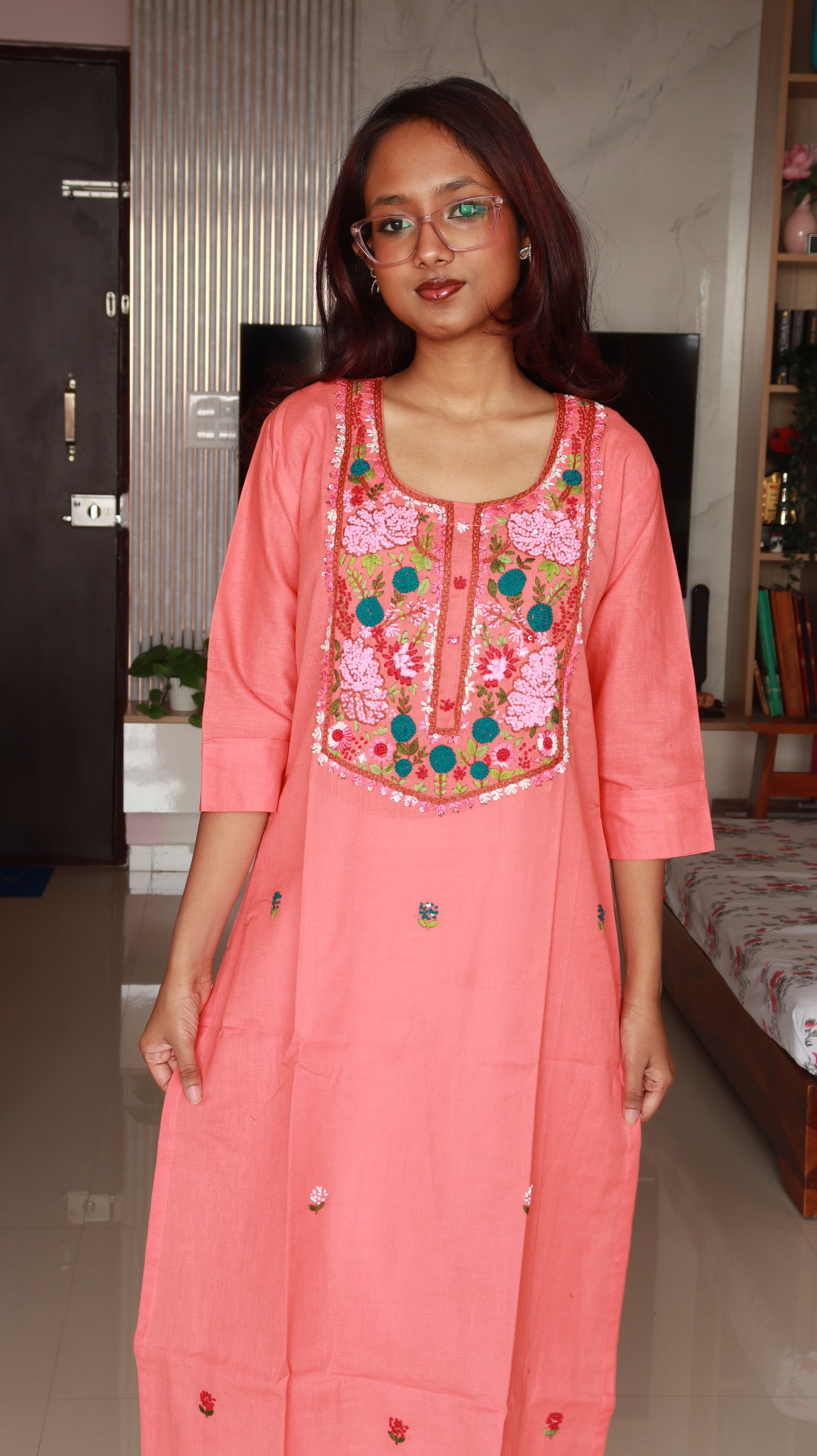 Ruhi Peach Kurti