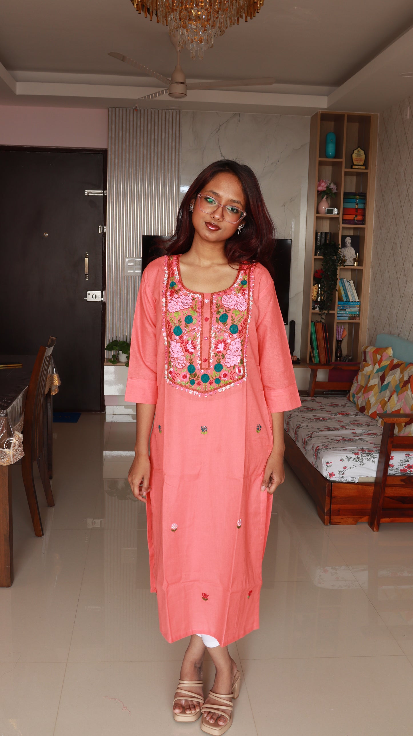 Ruhi Peach Kurti