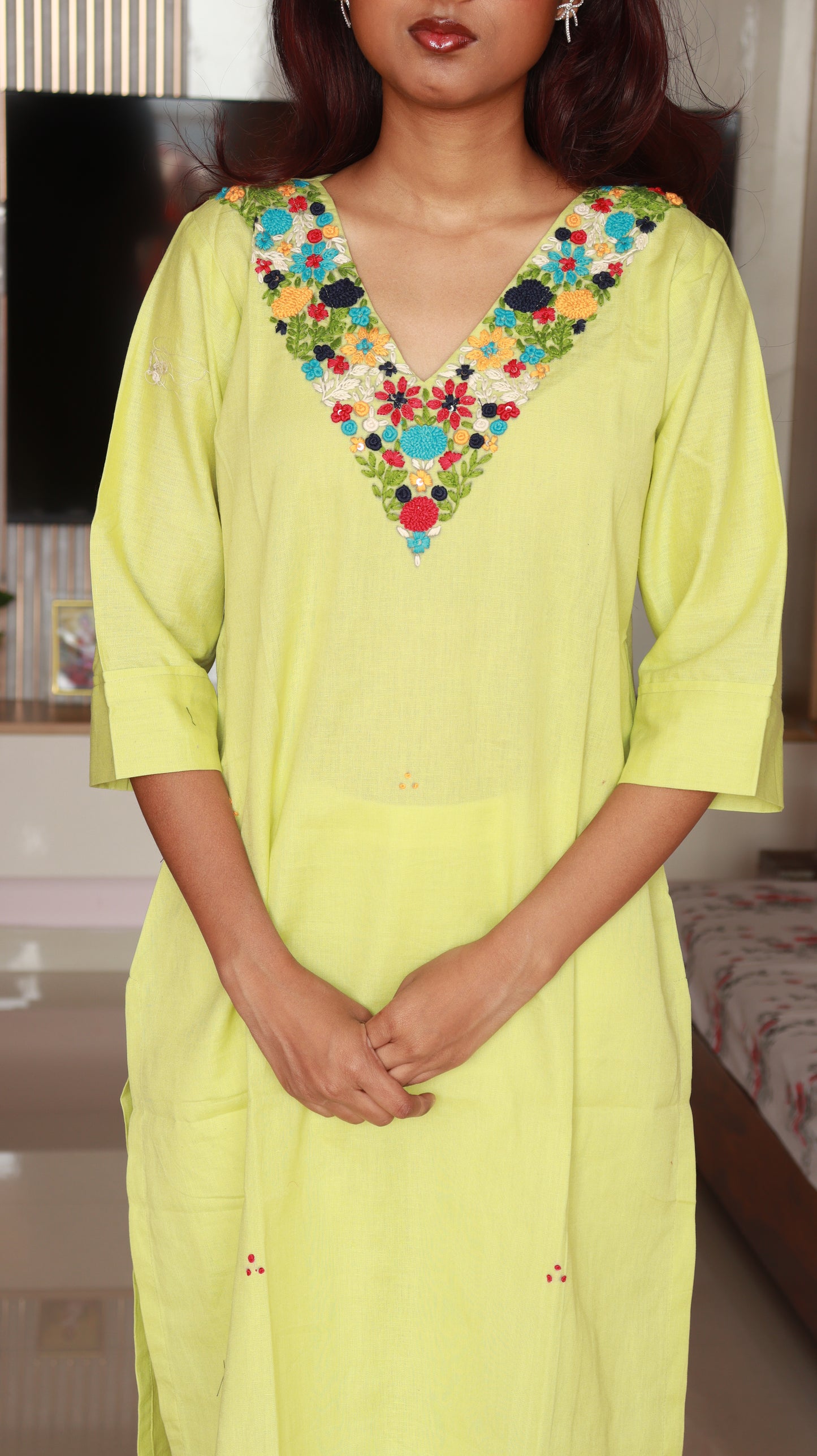 Ruhi Lime Green Kurti