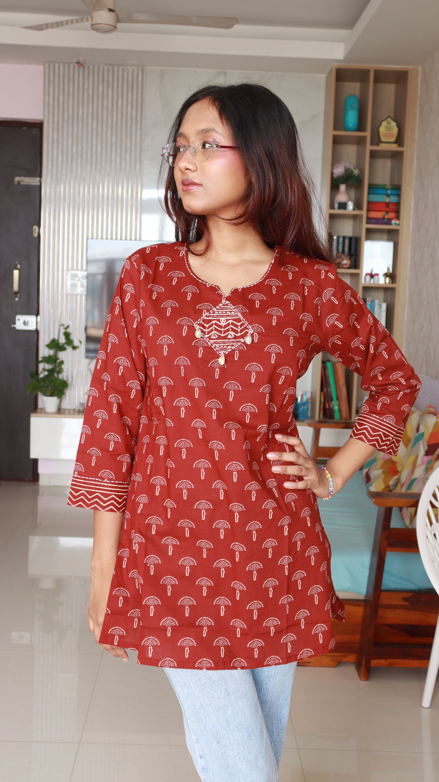 Tvesa Short Kurti - Red