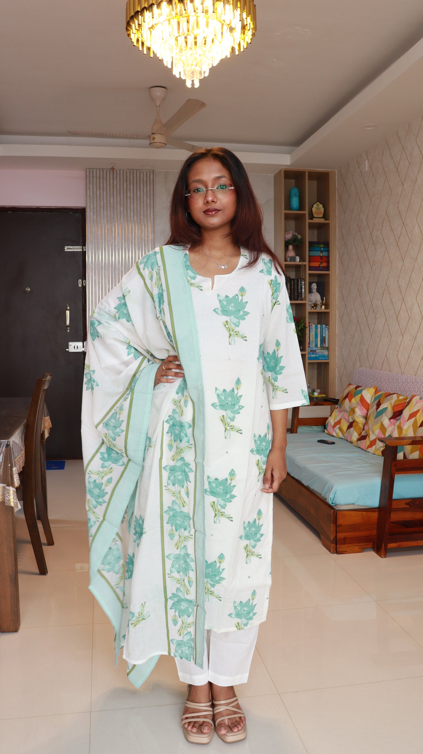 Brisha 3-Piece Kurti set - Green