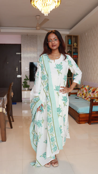 Brisha 3-Piece Kurti set - Green