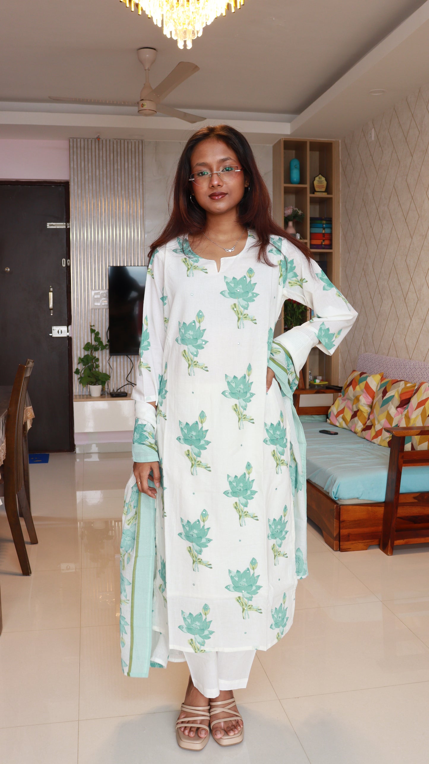Brisha 3-Piece Kurti set - Green