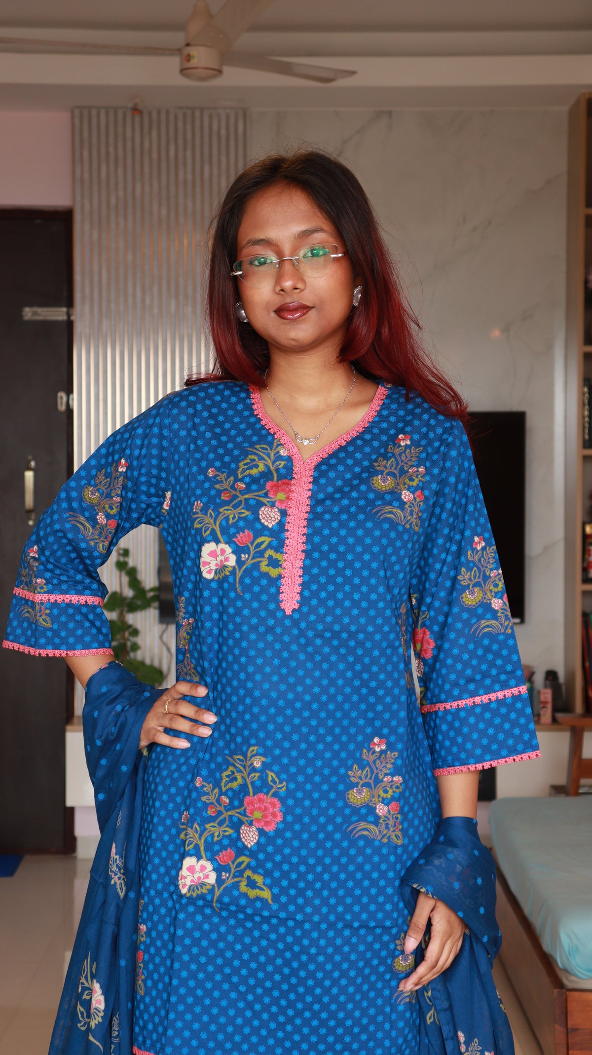 Navina 3-Piece Farsi Salwaar set - Indigo