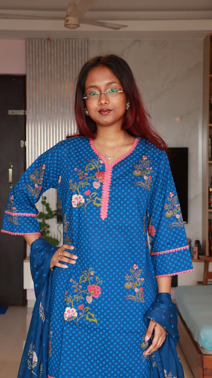 Navina 3-Piece Farsi Salwaar set - Indigo