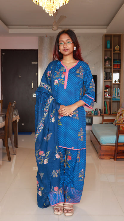 Navina 3-Piece Farsi Salwaar set - Indigo