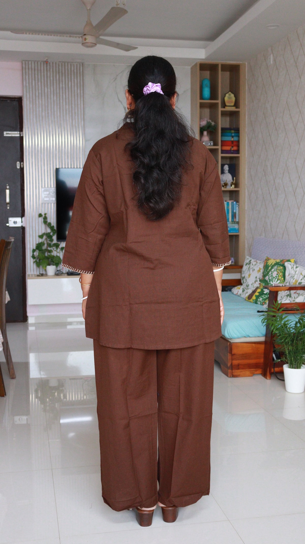 Aarini Short Co-ord Kurti Set- Brown